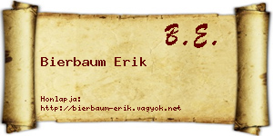 Bierbaum Erik névjegykártya